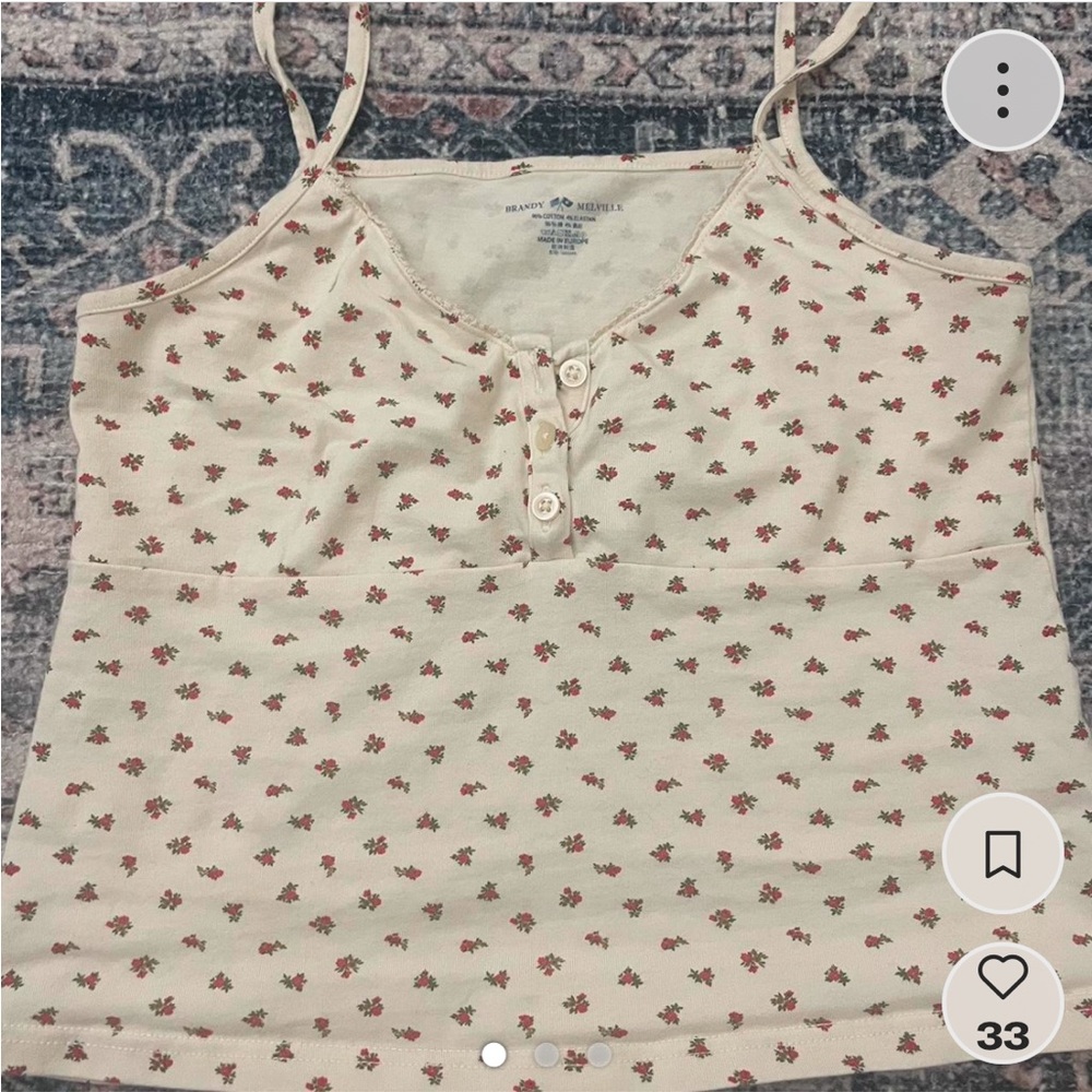 Brandy button floral tank!